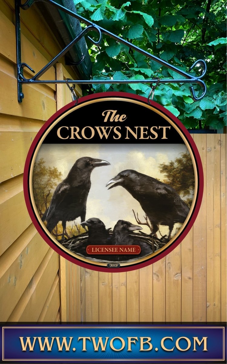Crows Nest, Custom bar sign, hanging pub sign, Bar sign, pub sign, Personalised bar sign, Funny bar sign, home bar signs uk, bar signs uk, bar signs.co.uk, custom pub sign uk, pub sign design, outdoor bar signs
 
