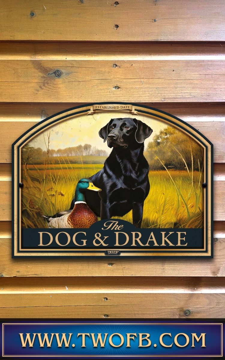 Dog & Drake | Personalised Bar Sign | Duck & Duck Pub Sign Custom Signs from Two Fat Blokes Ltd signs for bars