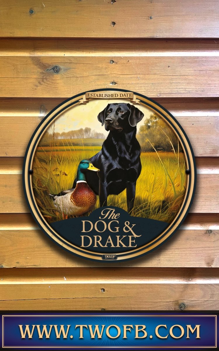 Dog & Drake | Personalised Bar Sign | Duck & Duck Pub Sign Custom Signs from Two Fat Blokes Ltd signs for bars