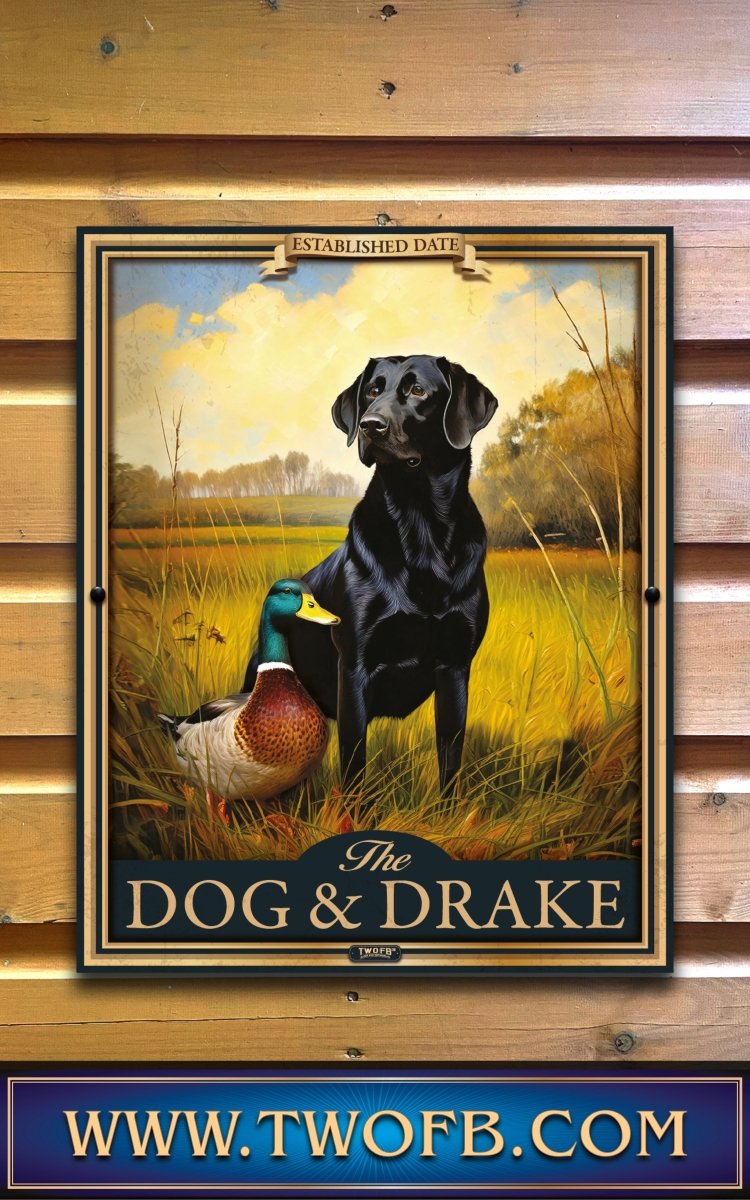 Dog & Drake | Personalised Bar Sign | Duck & Duck Pub Sign Custom Signs from Two Fat Blokes Ltd signs for bars