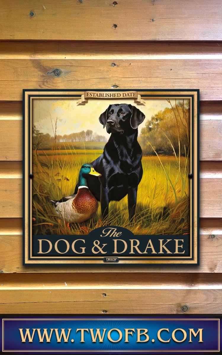 Dog & Drake | Personalised Bar Sign | Duck & Duck Pub Sign Custom Signs from Two Fat Blokes Ltd signs for bars