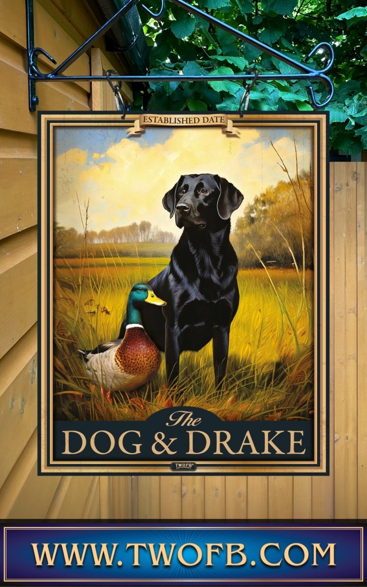 Dog & Drake | Personalised Bar Sign | Duck & Duck Pub Sign Custom Signs from Two Fat Blokes Ltd signs for bars