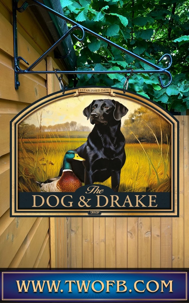 Dog & Drake | Personalised Bar Sign | Duck & Duck Pub Sign Custom Signs from Two Fat Blokes Ltd signs for bars