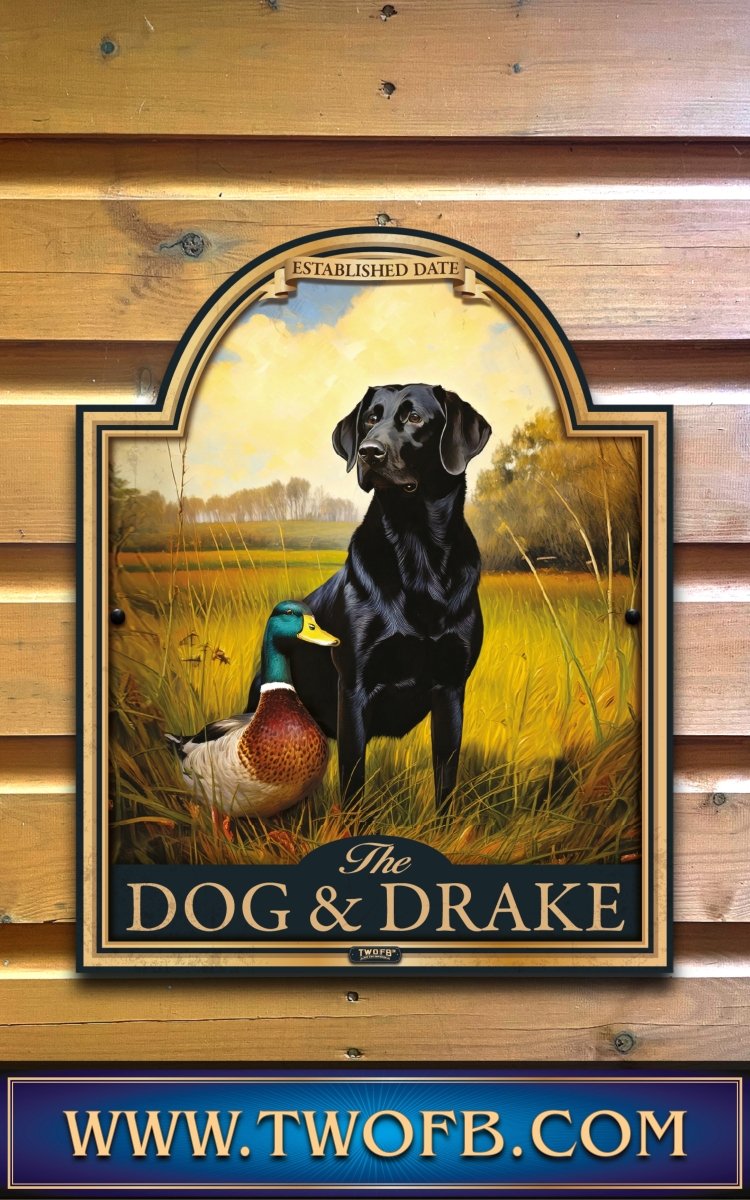 Dog & Drake | Personalised Bar Sign | Duck & Duck Pub Sign Custom Signs from Two Fat Blokes Ltd signs for bars