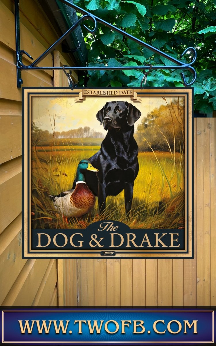 Dog & Drake | Personalised Bar Sign | Duck & Duck Pub Sign Custom Signs from Two Fat Blokes Ltd signs for bars