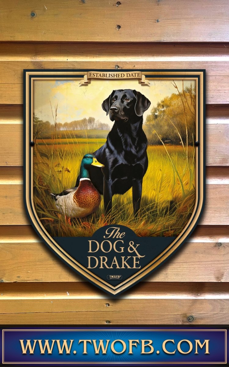 Dog & Drake | Personalised Bar Sign | Duck & Duck Pub Sign Custom Signs from Two Fat Blokes Ltd signs for bars
