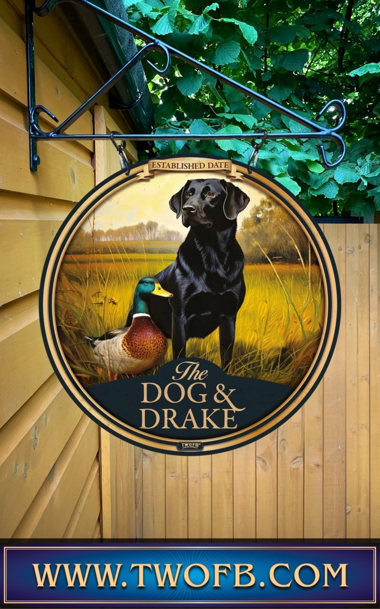 Dog & Drake | Personalised Bar Sign | Duck & Duck Pub Sign Custom Signs from Two Fat Blokes Ltd signs for bars
