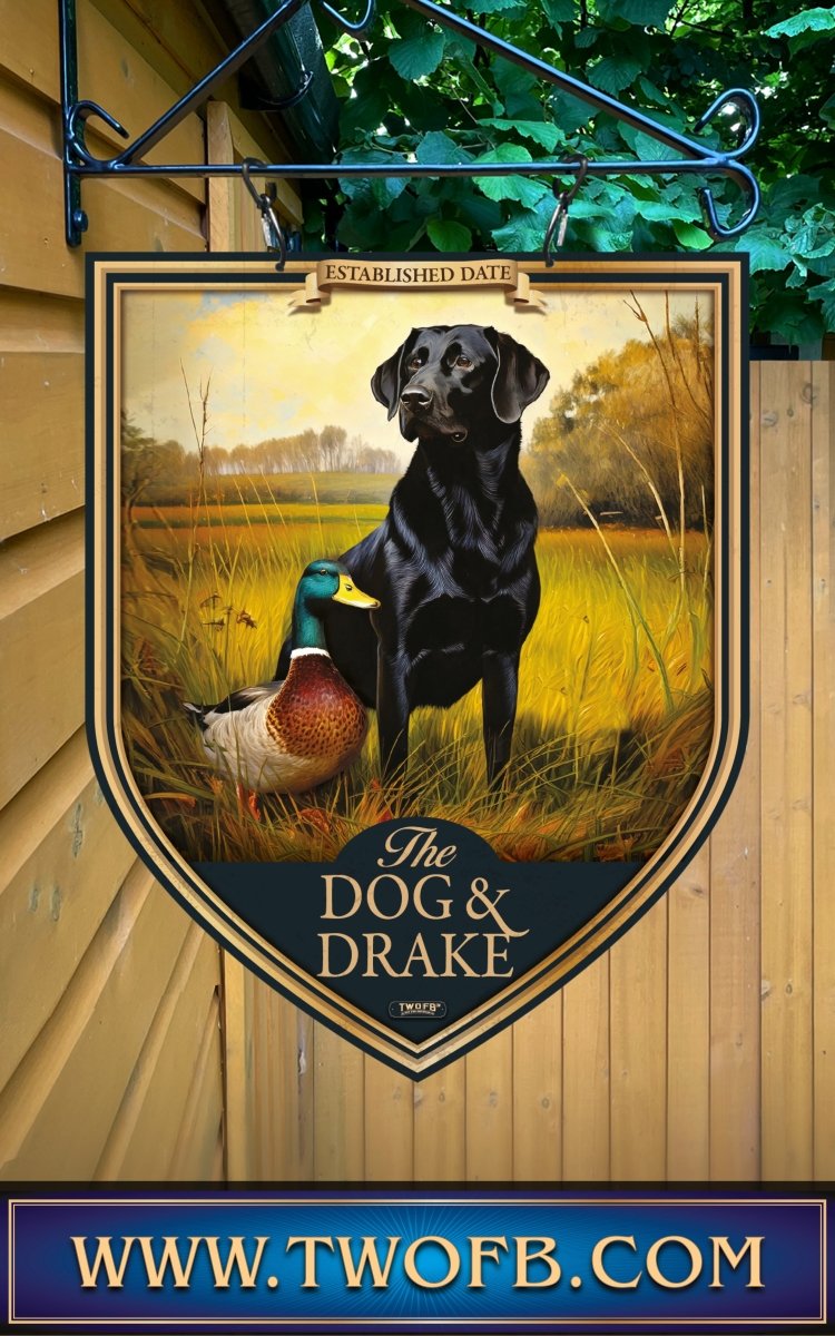 Dog & Drake | Personalised Bar Sign | Duck & Duck Pub Sign Custom Signs from Two Fat Blokes Ltd signs for bars