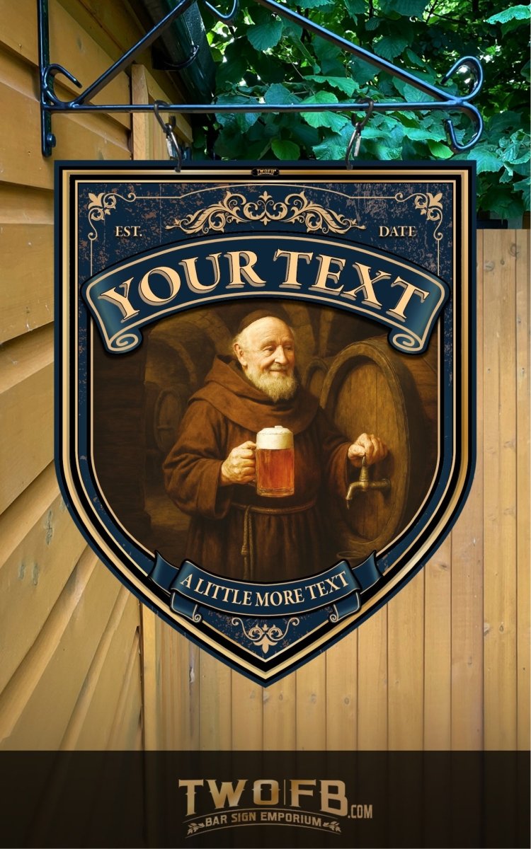 Drunk Monk Personalised Swinging Custom Made Bar signs UK Custom Signs from Two Fat Blokes Ltd signs for bars