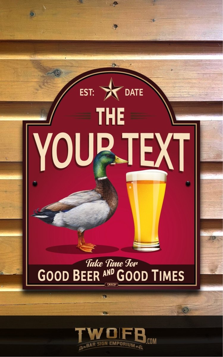 Drunken Duck | Personalised Bar Sign | Pub Signs
