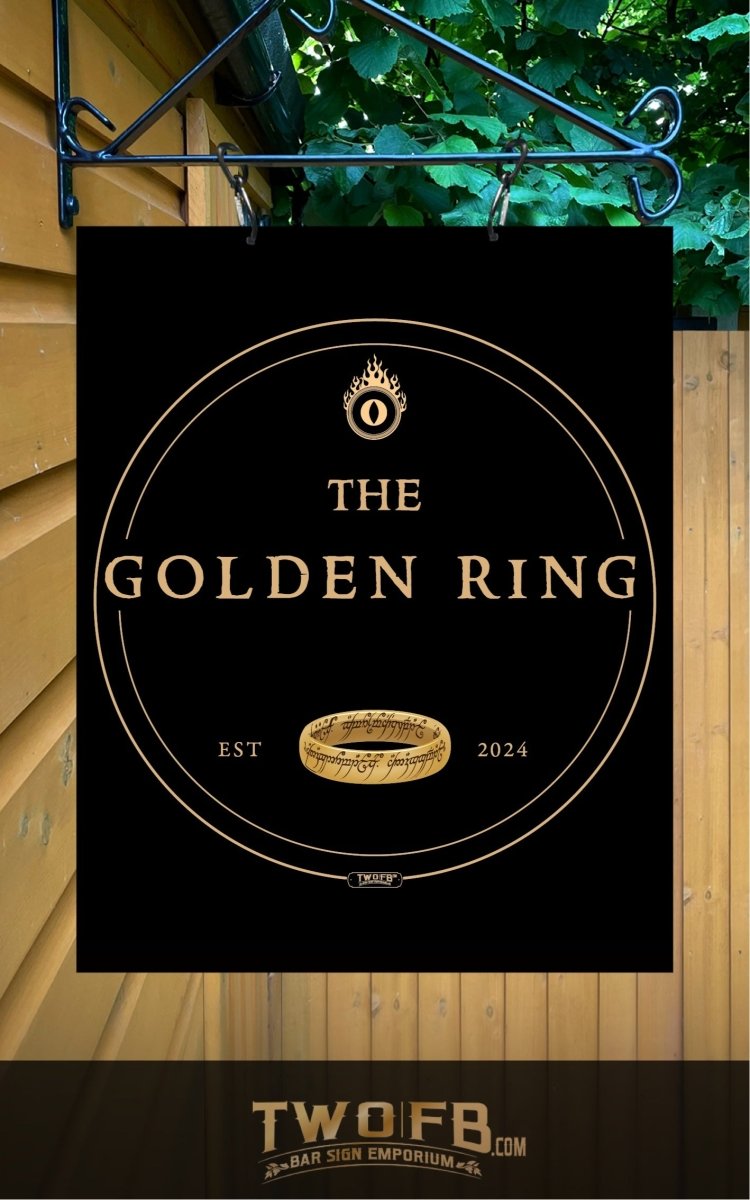 Golden Ring/Pub Sign/Bar Sign/Home bar sign/Pub sign for outside/Custom pub sign/Home Bar/Pub Décor/Military Bar Signs/Custom Bar signs/Barsigns UK/ Man Cave/ Mess Sign/ Bar Runner/ Beer Mats/ Hanging pub sign/ Custom sign/ Garden Signs/Pub signs