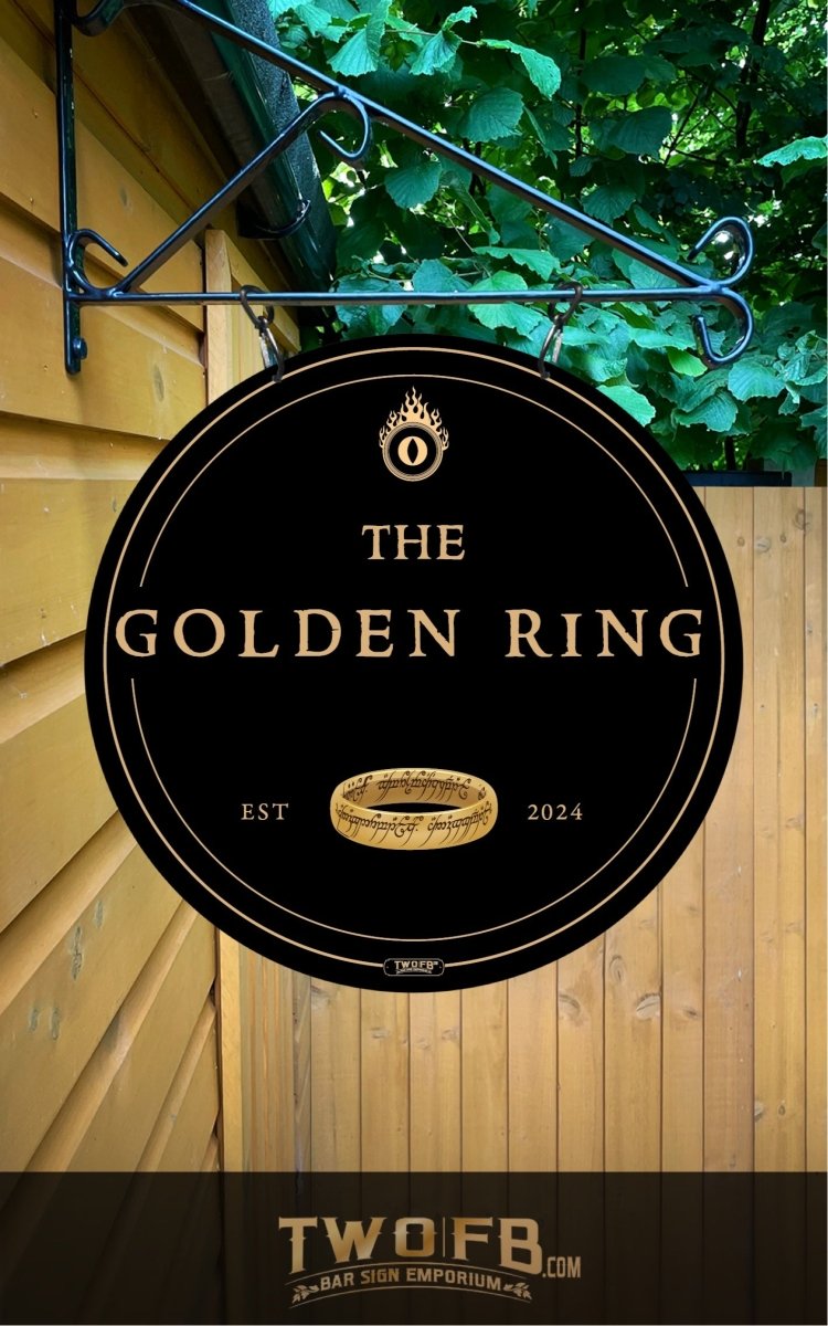 Golden Ring/Pub Sign/Bar Sign/Home bar sign/Pub sign for outside/Custom pub sign/Home Bar/Pub Décor/Military Bar Signs/Custom Bar signs/Barsigns UK/ Man Cave/ Mess Sign/ Bar Runner/ Beer Mats/ Hanging pub sign/ Custom sign/ Garden Signs/Pub signs