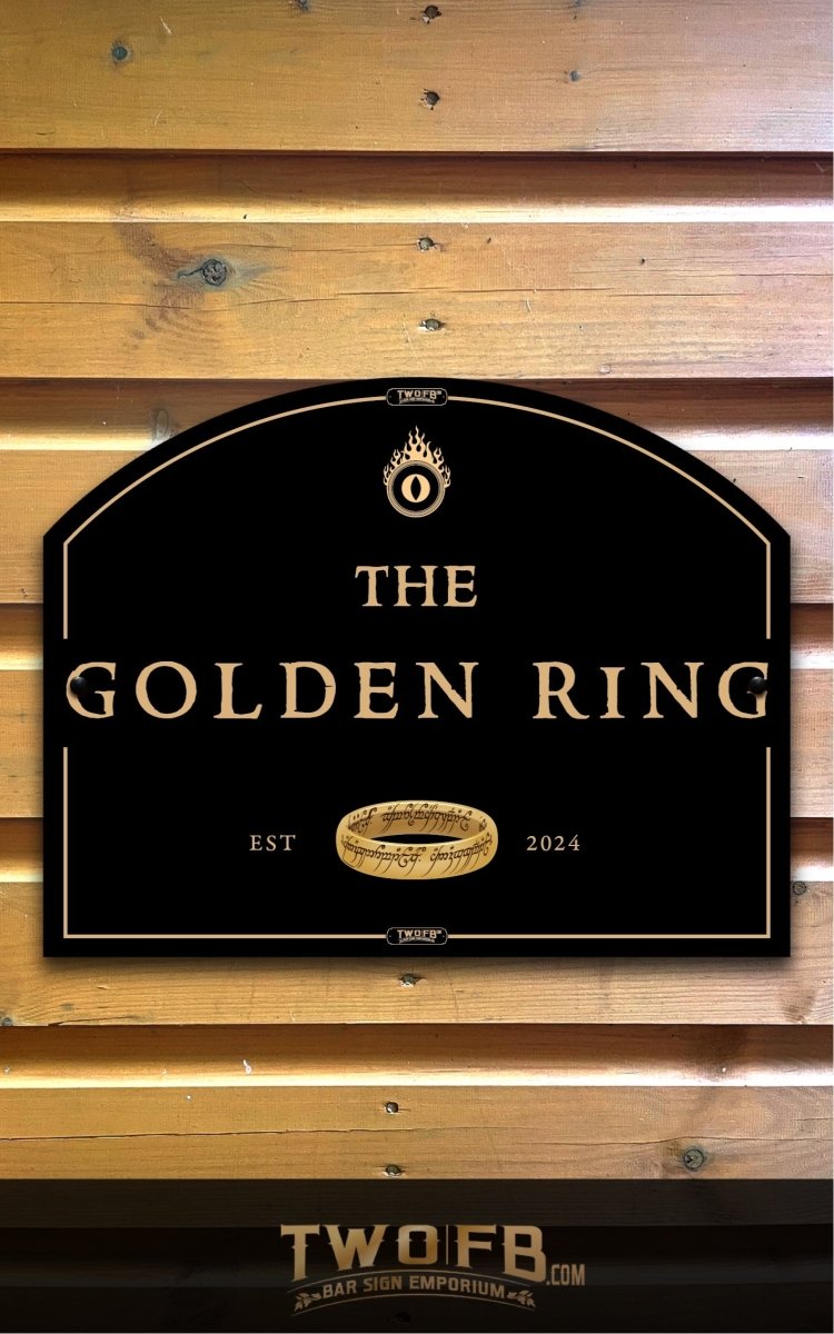 Golden Ring/Pub Sign/Bar Sign/Home bar sign/Pub sign for outside/Custom pub sign/Home Bar/Pub Décor/Military Bar Signs/Custom Bar signs/Barsigns UK/ Man Cave/ Mess Sign/ Bar Runner/ Beer Mats/ Hanging pub sign/ Custom sign/ Garden Signs/Pub signs