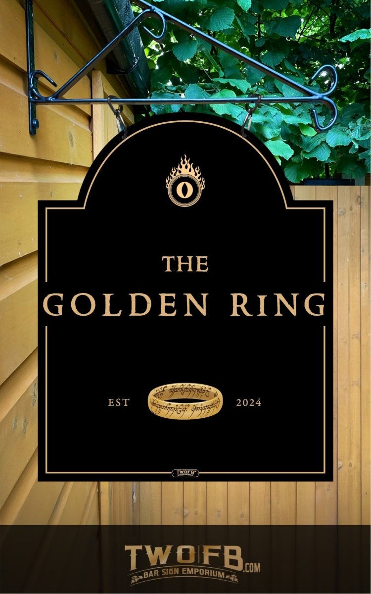 Golden Ring/Pub Sign/Bar Sign/Home bar sign/Pub sign for outside/Custom pub sign/Home Bar/Pub Décor/Military Bar Signs/Custom Bar signs/Barsigns UK/ Man Cave/ Mess Sign/ Bar Runner/ Beer Mats/ Hanging pub sign/ Custom sign/ Garden Signs/Pub signs