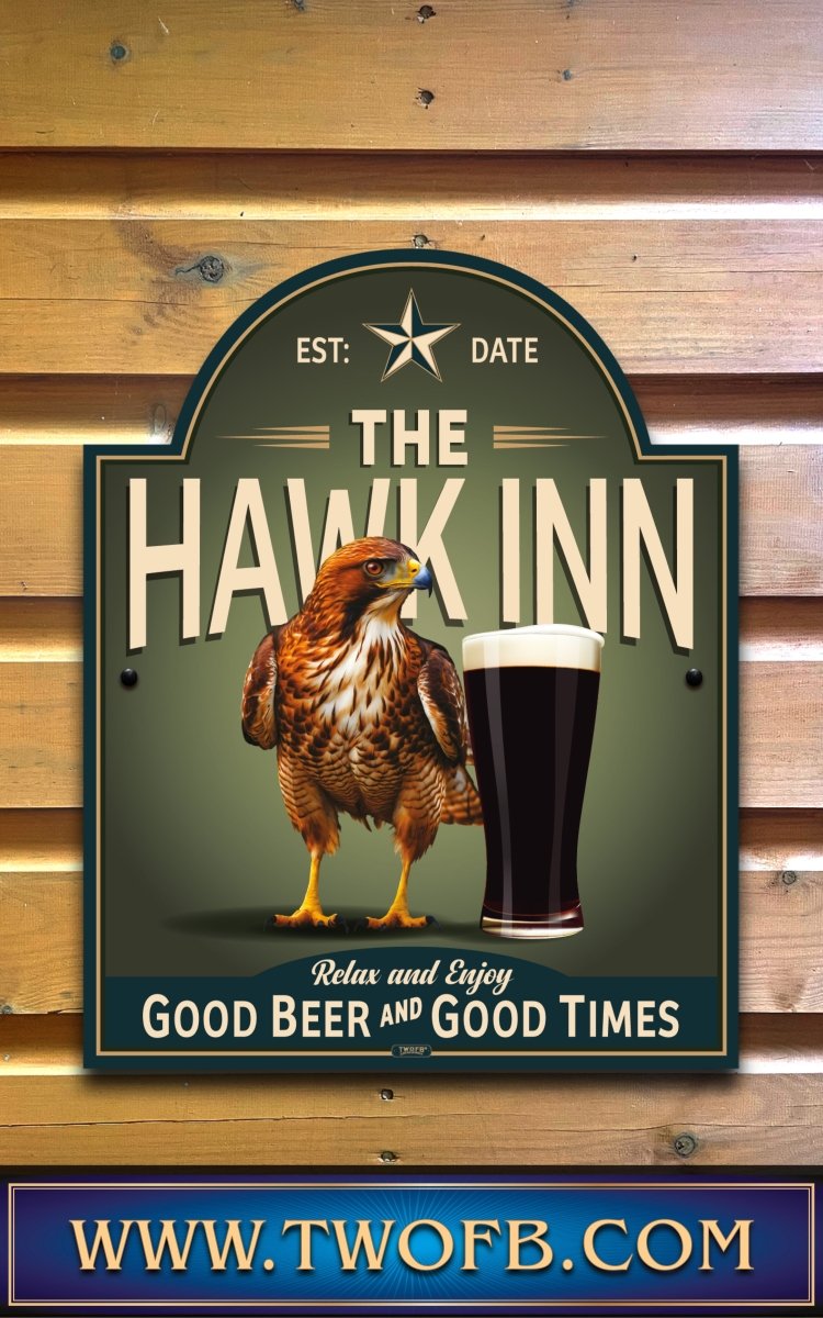 Hawk Inn | Personalised Bar Sign |Vintage Bar Signs – Two Fat Blokes Ltd