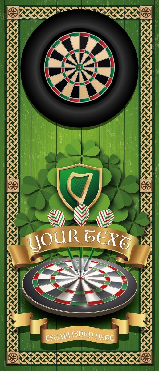 Irish Dartboard Wall Graphic | Dart Background | Personalised with your bar name