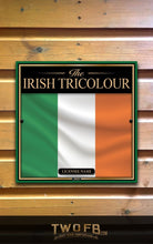Load image into Gallery viewer, Irish Tricolour flag in a frame on a wooden background
