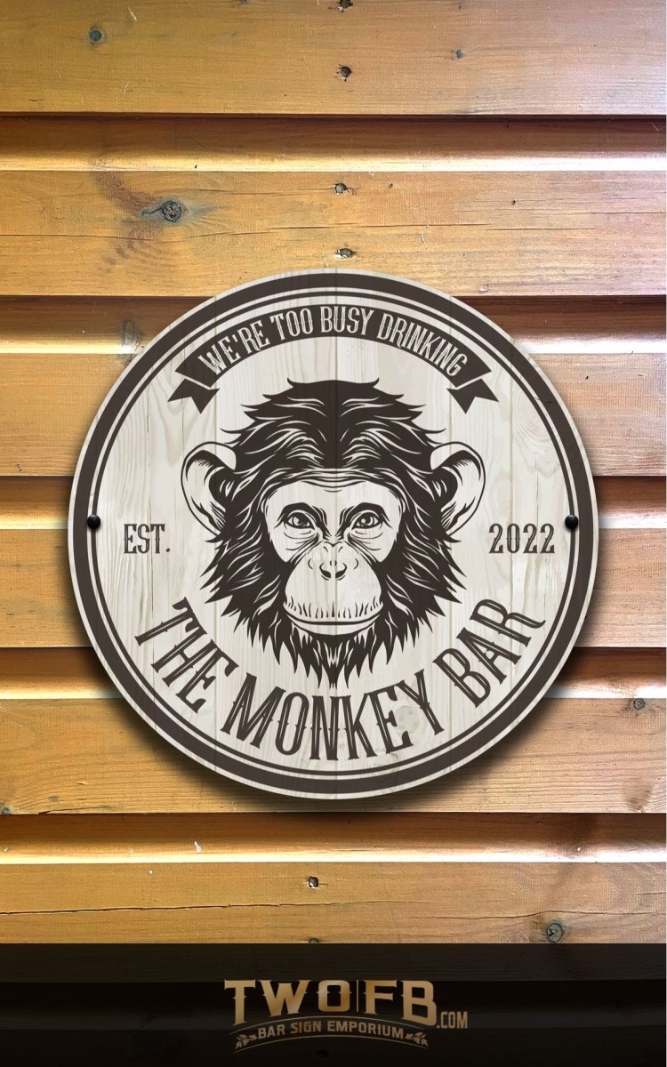 The Monkey Bar Personalised Bar Sign Custom Signs from Twofb.com signs for bars