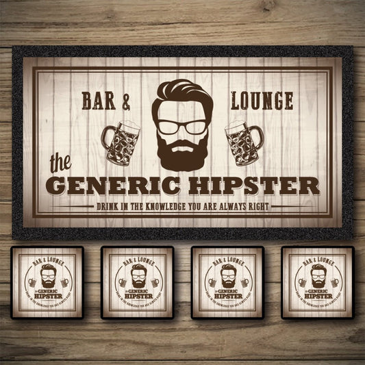 Personalised Bar Mats | Drip Mats | Bar Runners | Generic Hipster Custom Signs from Two Fat Blokes Ltd signs for bars