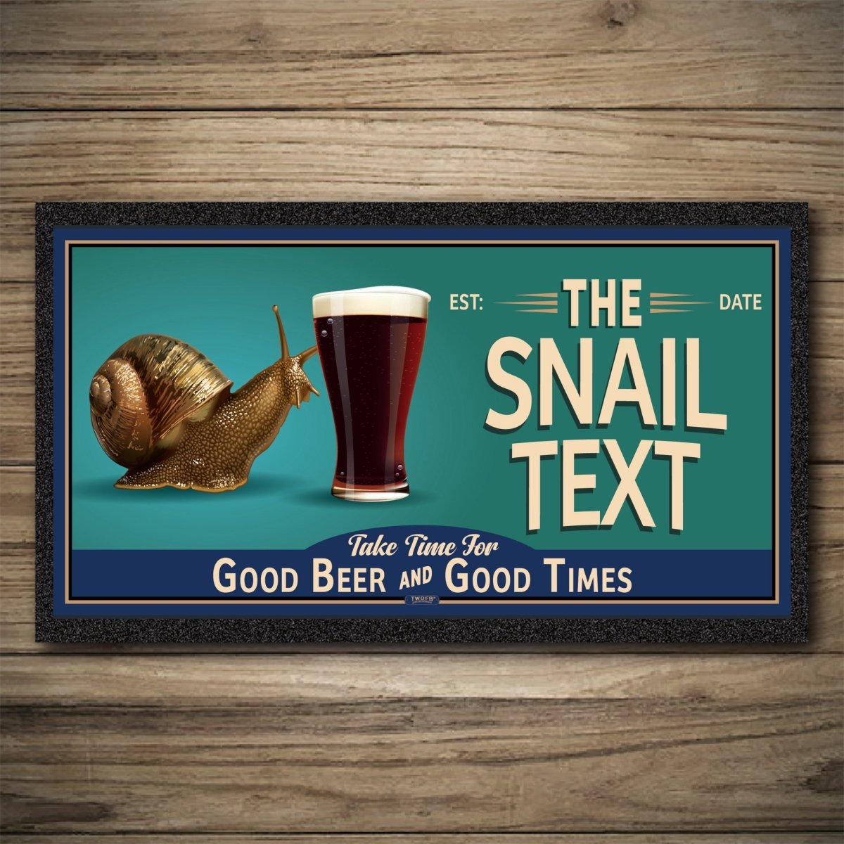 Personalised Bar Mats | Drip Mats | Custom Bar Runners | Boozy Snail Custom Signs from Two Fat Blokes Ltd signs for bars