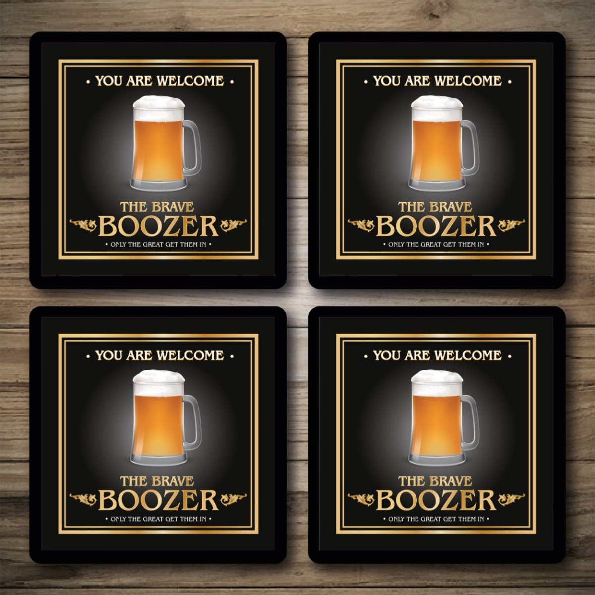 Personalised Bar Mats | Drip Mats | Custom Bar Runners | Brave Boozer Custom Signs from Two Fat Blokes Ltd signs for bars