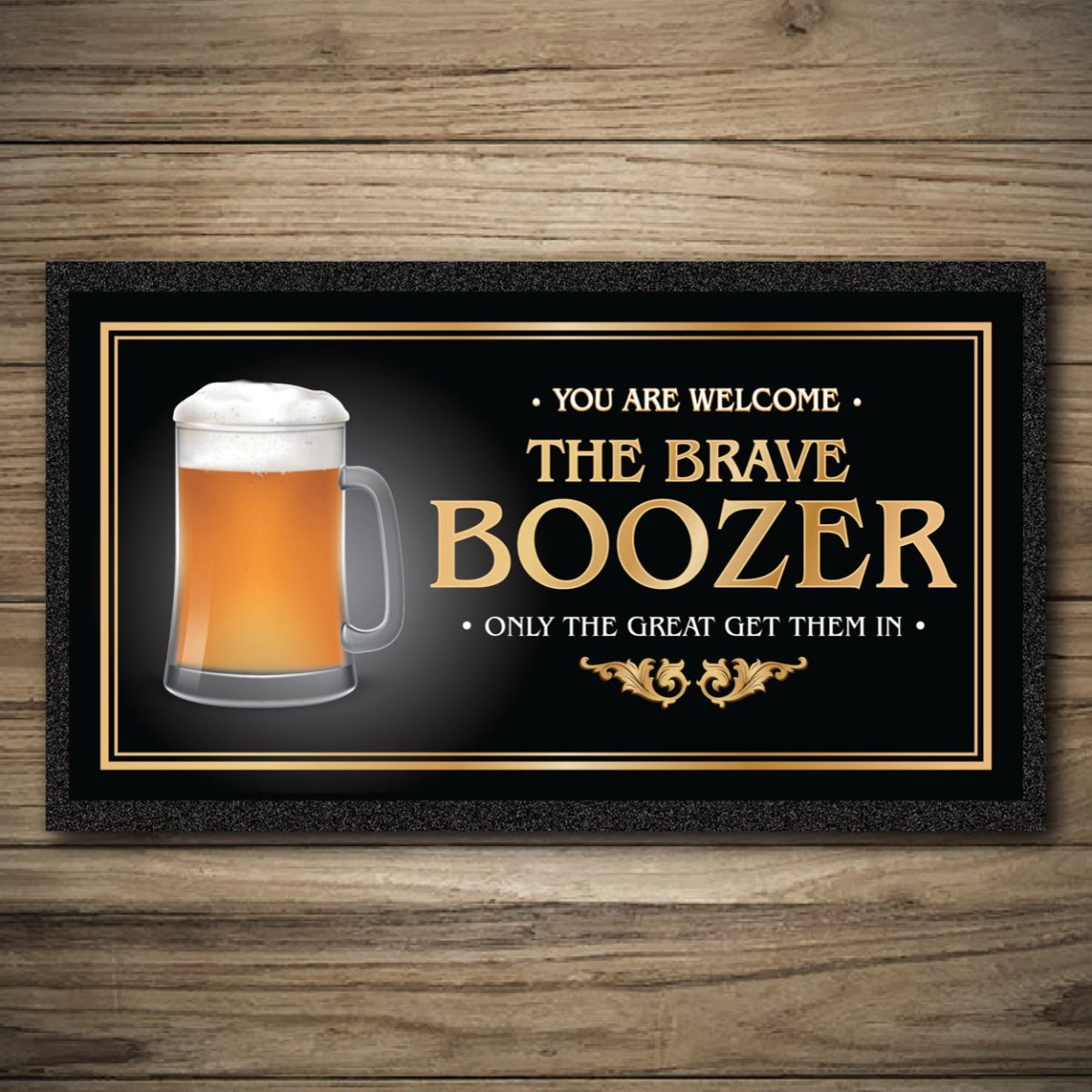 Personalised Bar Mats | Drip Mats | Custom Bar Runners | Brave Boozer Custom Signs from Two Fat Blokes Ltd signs for bars