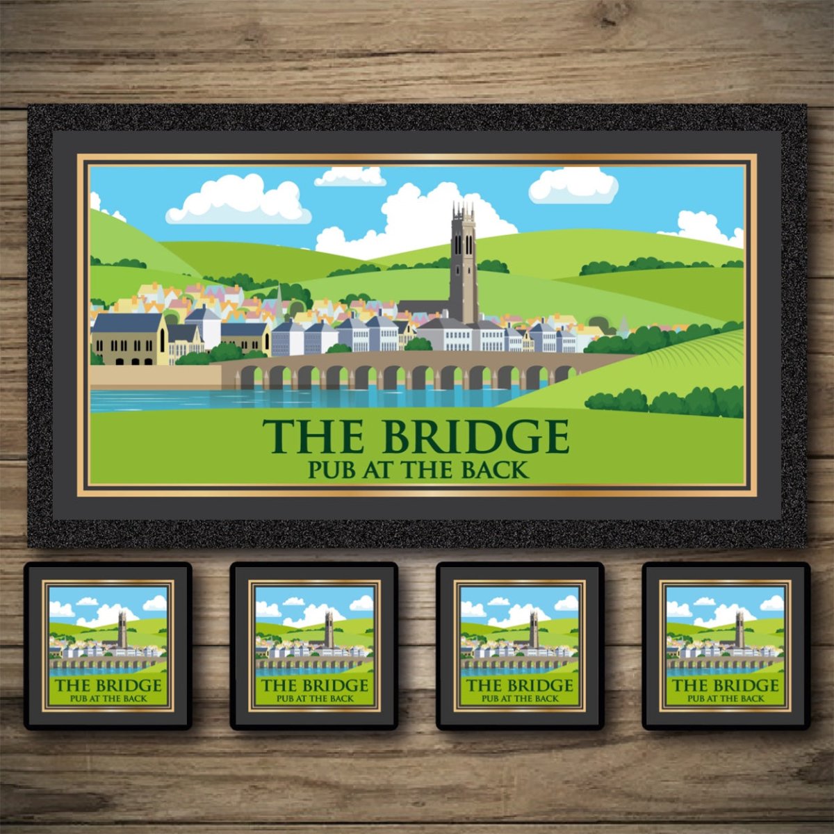 Personalised Bar Mats | Drip Mats | Custom Bar Runners | Bridge Pub Custom Signs from Two Fat Blokes Ltd signs for bars