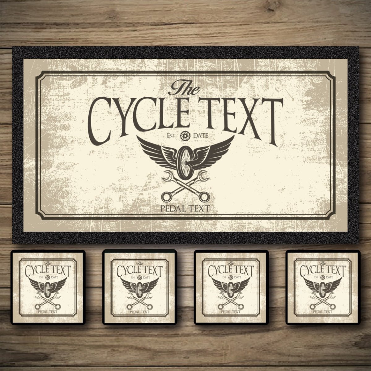 Personalised Bar Mats | Drip Mats | Custom Bar Runners | Cycle Inn Custom Signs from Two Fat Blokes Ltd signs for bars