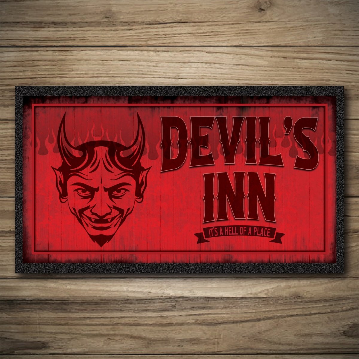 Personalised Bar Mats | Drip Mats | Custom Bar Runners | Devils Inn Custom Signs from Two Fat Blokes Ltd signs for bars