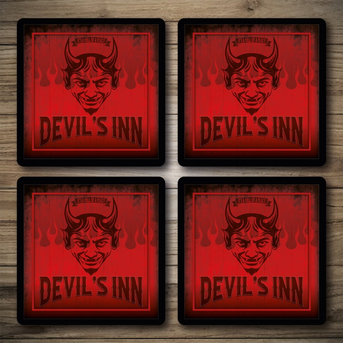Personalised Bar Mats | Drip Mats | Custom Bar Runners | Devils Inn Custom Signs from Two Fat Blokes Ltd signs for bars