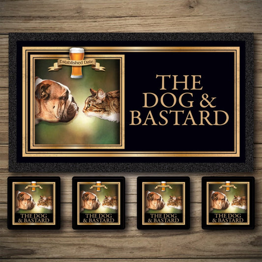 Personalised Bar Mats | Drip Mats | Custom Bar Runners | Dog & Bastard Custom Signs from Two Fat Blokes Ltd signs for bars