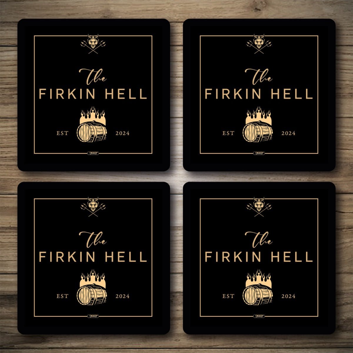 Personalised Drip Mats | Custom Bar Runners | Firkin Hell – Two Fat ...