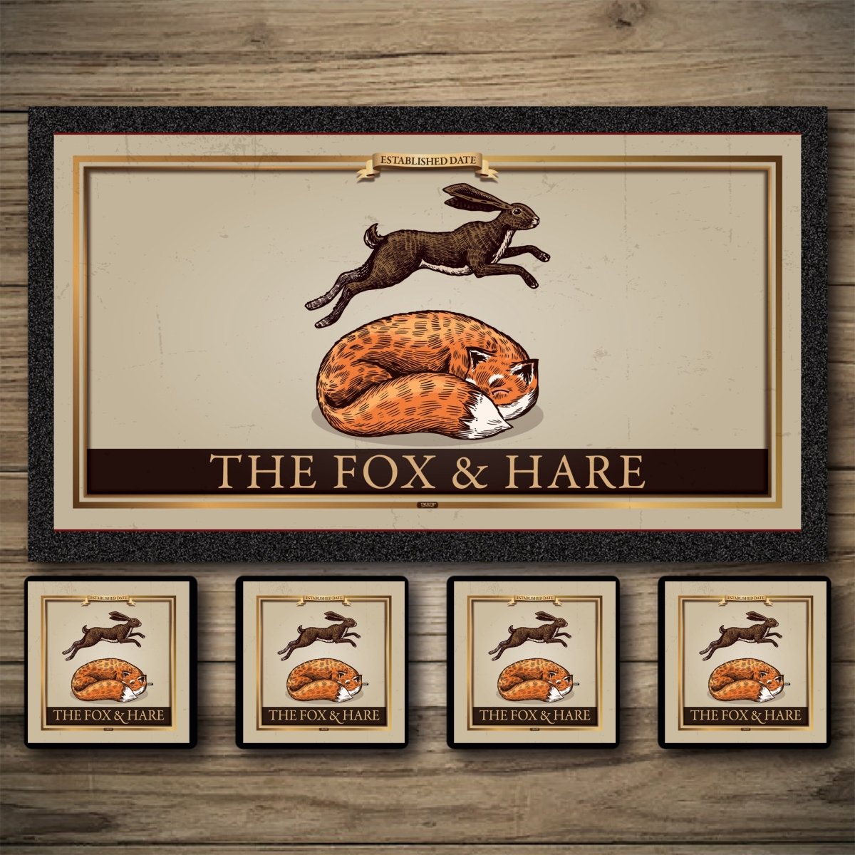 Personalised Bar Mats | Drip Mats | Custom Bar Runners | Fox & Hare