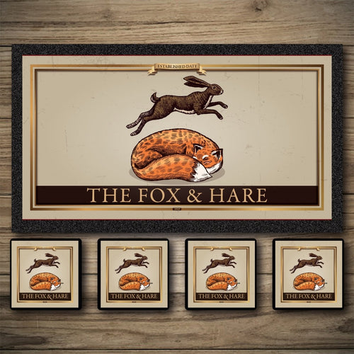 Personalised Bar Mats | Drip Mats | Custom Bar Runners | Fox & Hare
