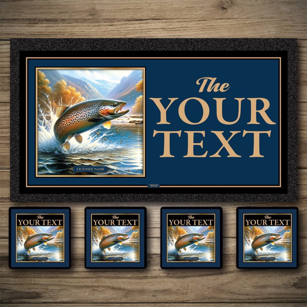 Personalised Bar Mats | Drip Mats | Custom Bar Runners | Frisky Trout