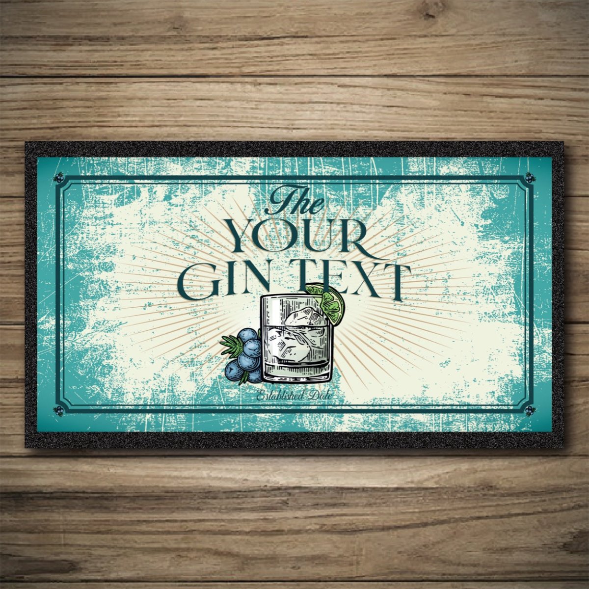 Personalised Bar Mats | Drip Mats | Custom Bar Runners | Garden Gin Bar Custom Signs from Two Fat Blokes Ltd signs for bars