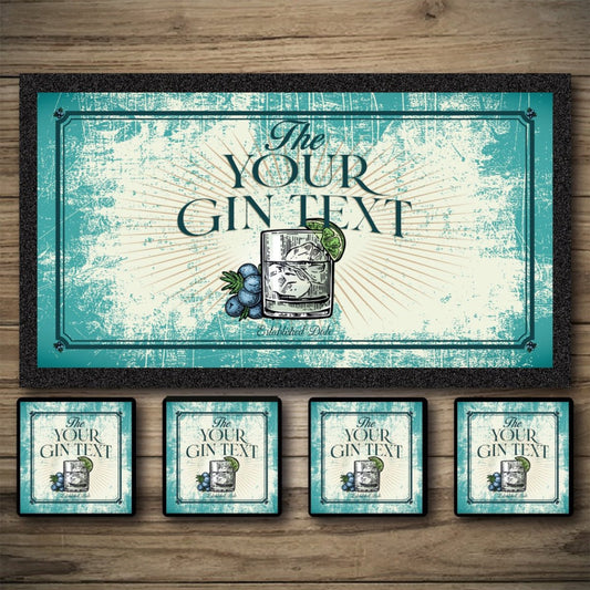 Personalised Bar Mats | Drip Mats | Custom Bar Runners | Garden Gin Bar Custom Signs from Two Fat Blokes Ltd signs for bars