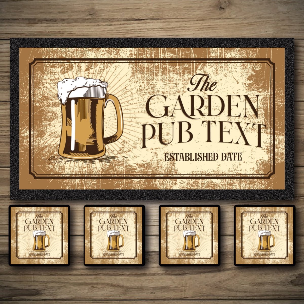 Personalised Bar Mats | Drip Mats | Custom Bar Runners | Garden Pub Custom Signs from Two Fat Blokes Ltd signs for bars