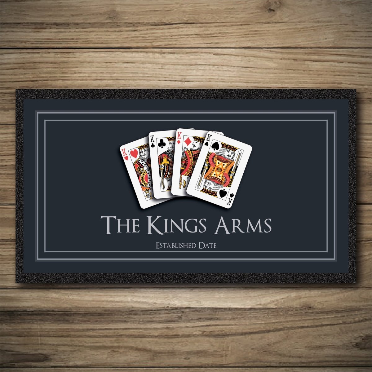 Personalised Bar Mats | Drip Mats | Custom Bar Runners | Kings Arms Custom Signs from Two Fat Blokes Ltd signs for bars