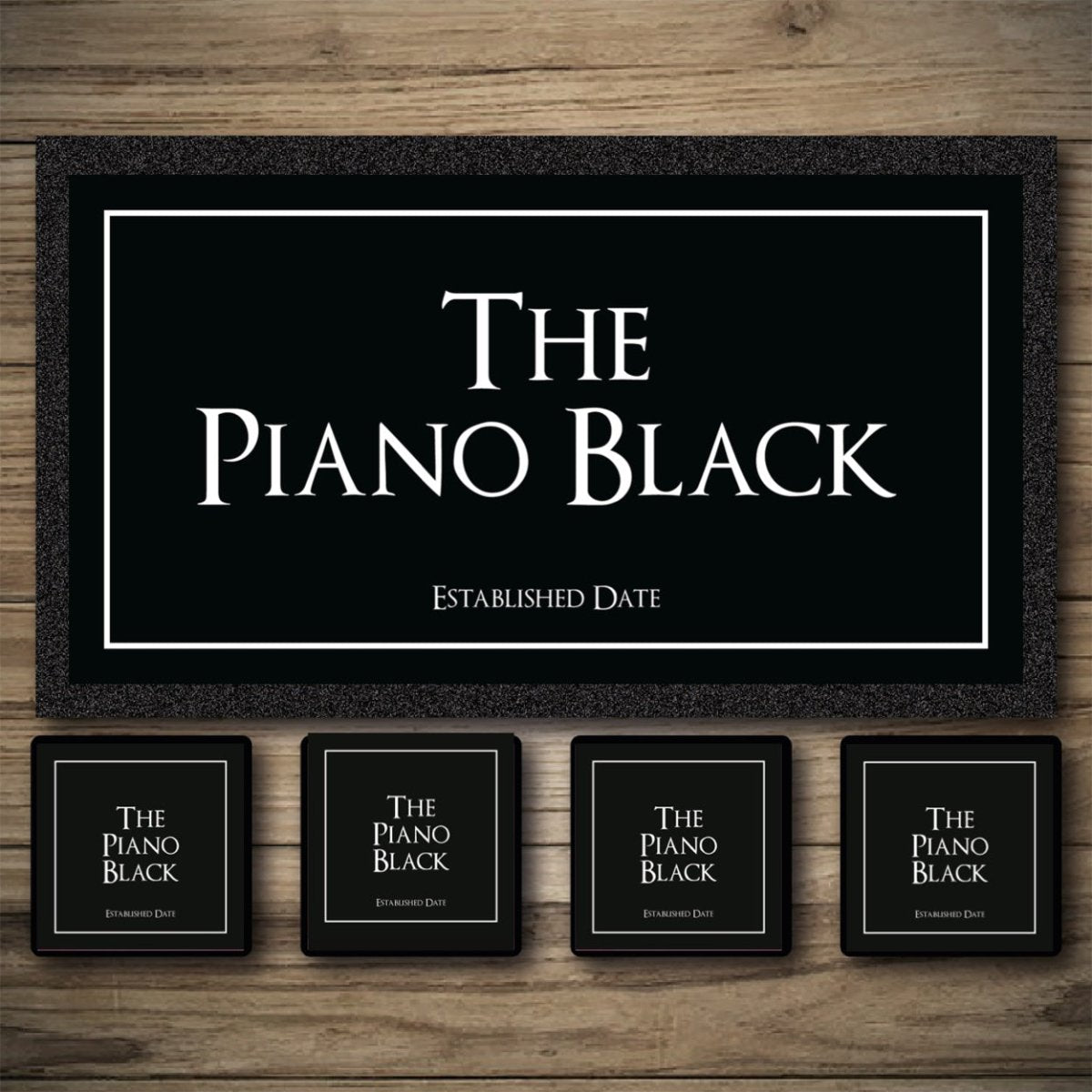 Personalised Bar Mats | Drip Mats | Custom Bar Runners | Piano Black Custom Signs from Two Fat Blokes Ltd signs for bars