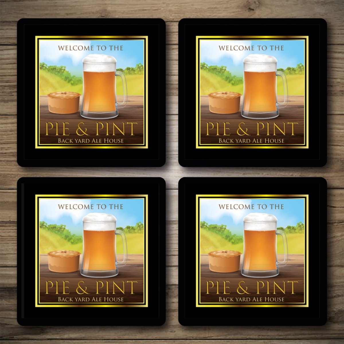 Personalised Bar Mats | Drip Mats | Custom Bar Runners | Pie & Pint Custom Signs from Two Fat Blokes Ltd signs for bars