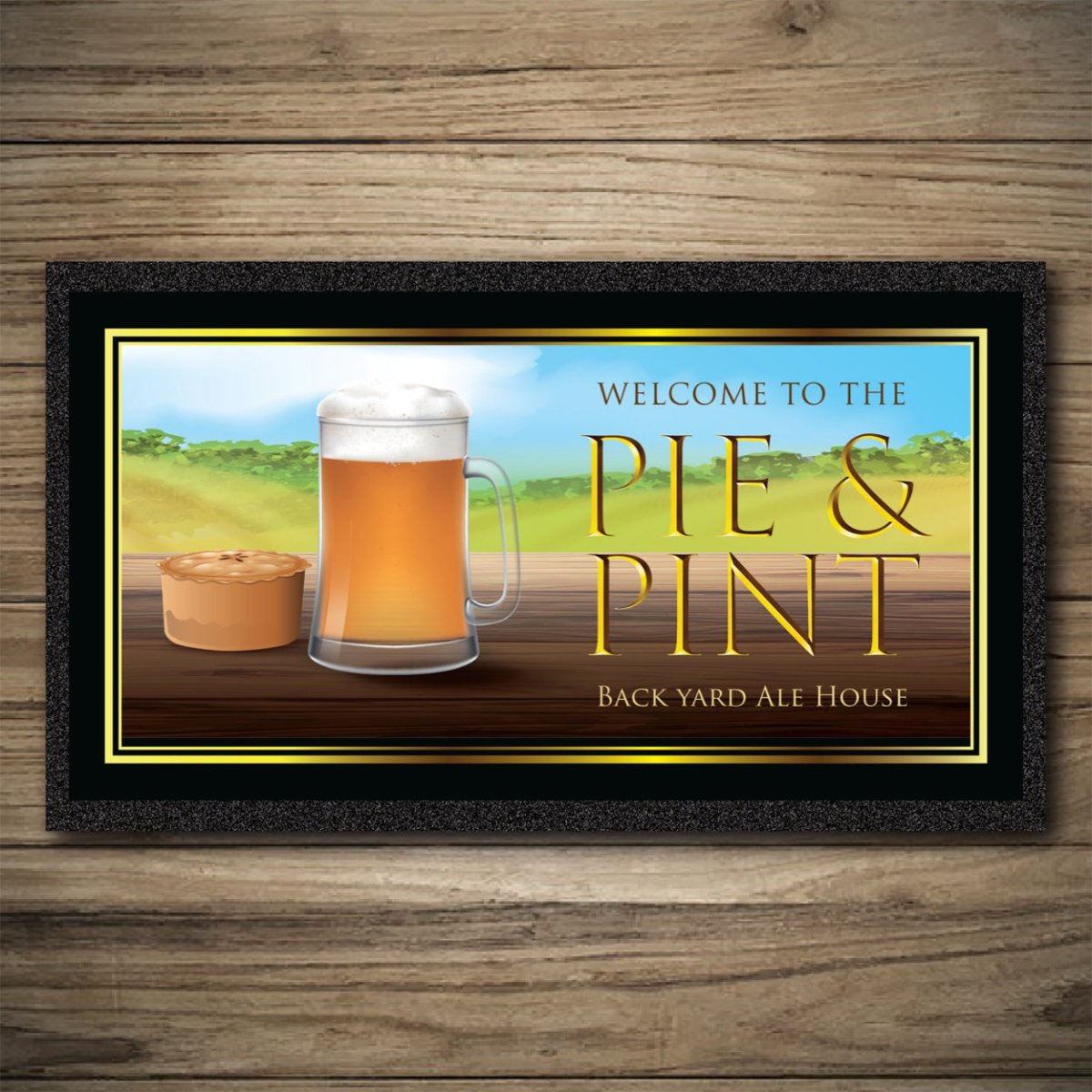 Personalised Bar Mats | Drip Mats | Custom Bar Runners | Pie & Pint Custom Signs from Two Fat Blokes Ltd signs for bars