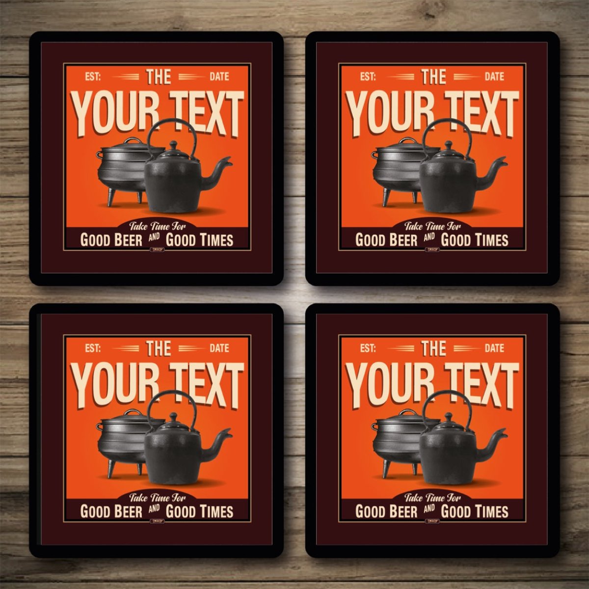 Personalised Bar Mats | Drip Mats | Custom Bar Runners | Pot & Kettle Custom Signs from Two Fat Blokes Ltd signs for bars