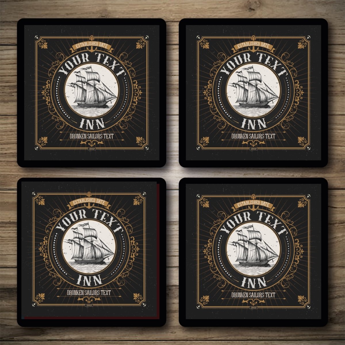Personalised Bar Mats | Drip Mats | Custom Bar Runners | Ship Inn Custom Signs from Two Fat Blokes Ltd signs for bars