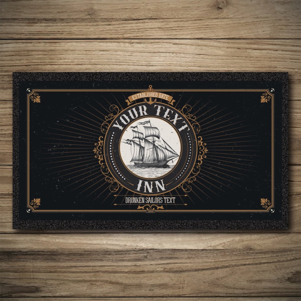 Personalised Bar Mats | Drip Mats | Custom Bar Runners | Ship Inn Custom Signs from Two Fat Blokes Ltd signs for bars