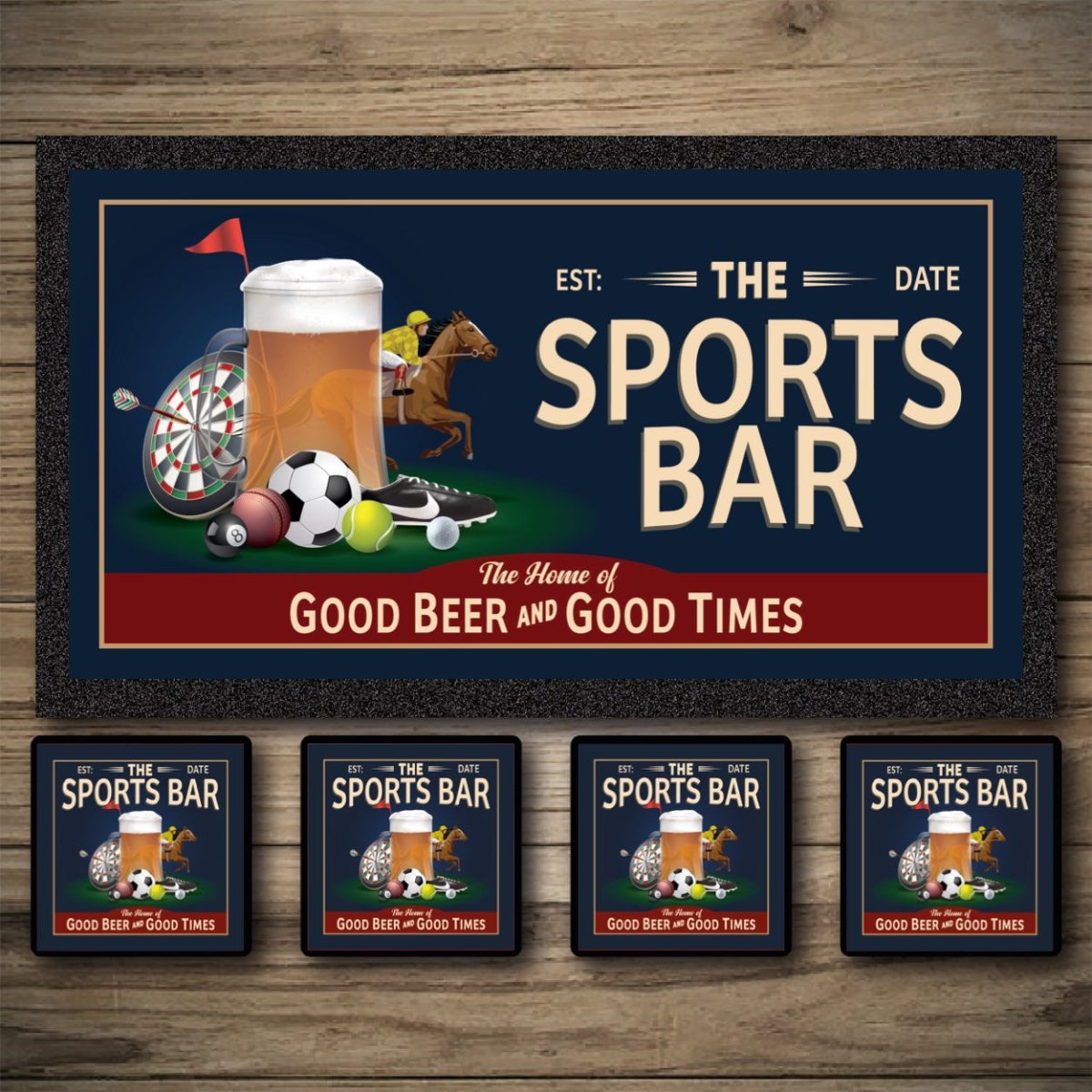 Personalised Bar Mats | Drip Mats | Custom Bar Runners | Sports Bar Custom Signs from Two Fat Blokes Ltd signs for bars