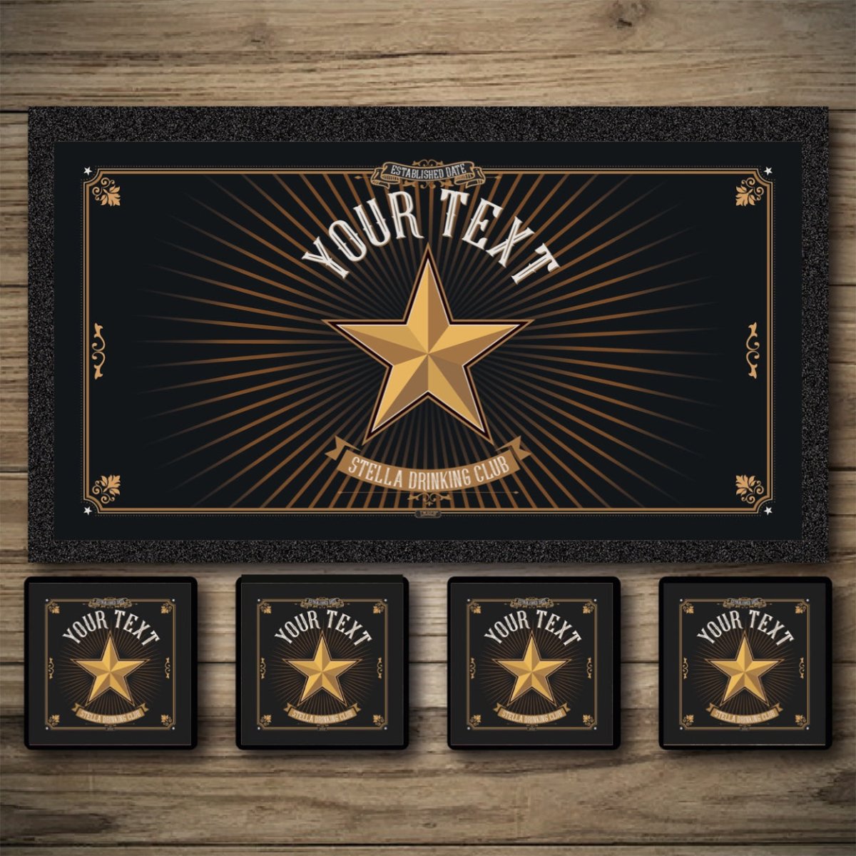 Personalised Bar Mats | Drip Mats | Custom Bar Runners | Star Inn Custom Signs from Two Fat Blokes Ltd signs for bars