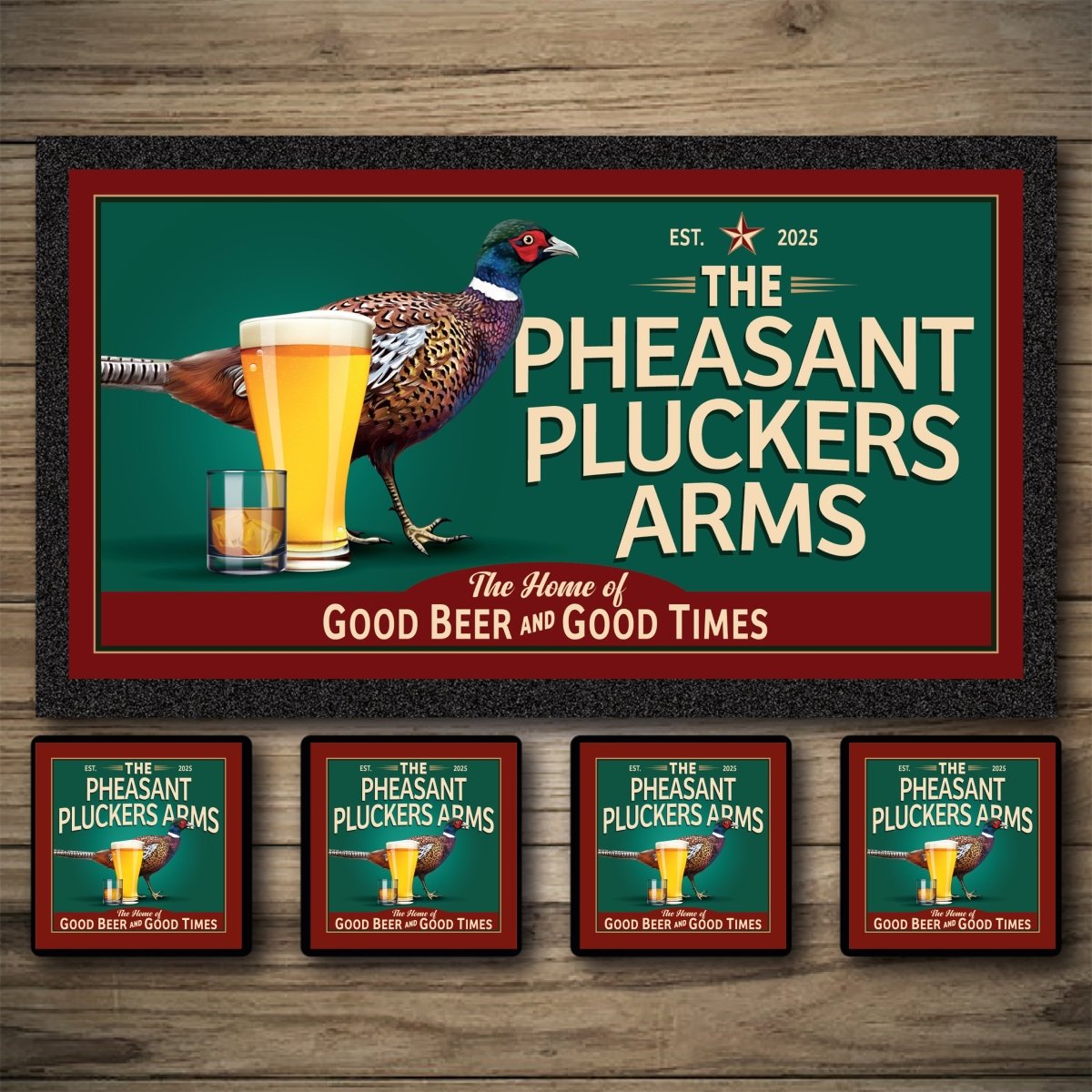 Personalised Bar Mats | Drip Mats | Custom Bar Runners | Pheasant Pluckers Arms