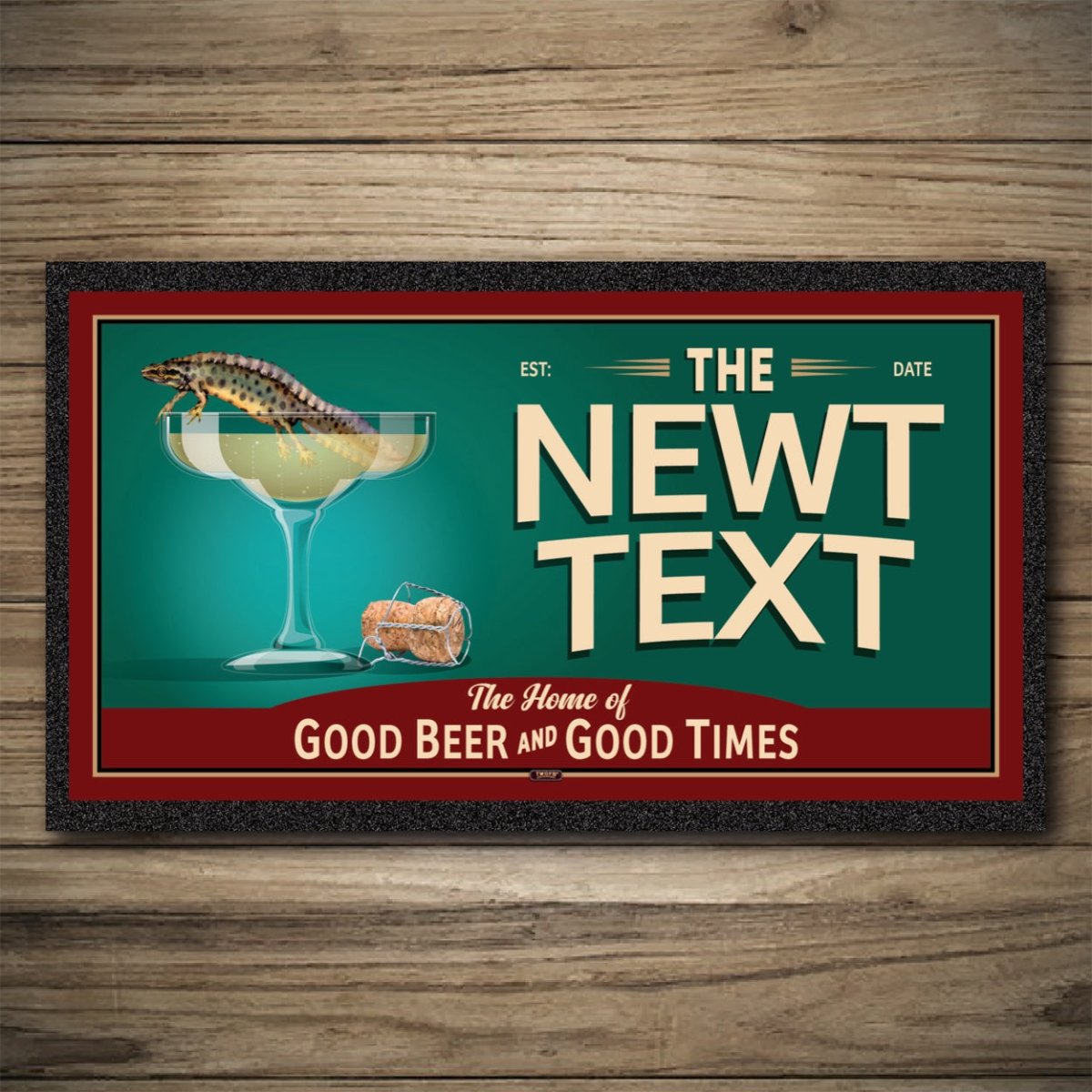 Personalised Bar Mats | Drip Mats | Custom Bar Runners | The Pickled Newt Custom Signs from Two Fat Blokes Ltd signs for bars