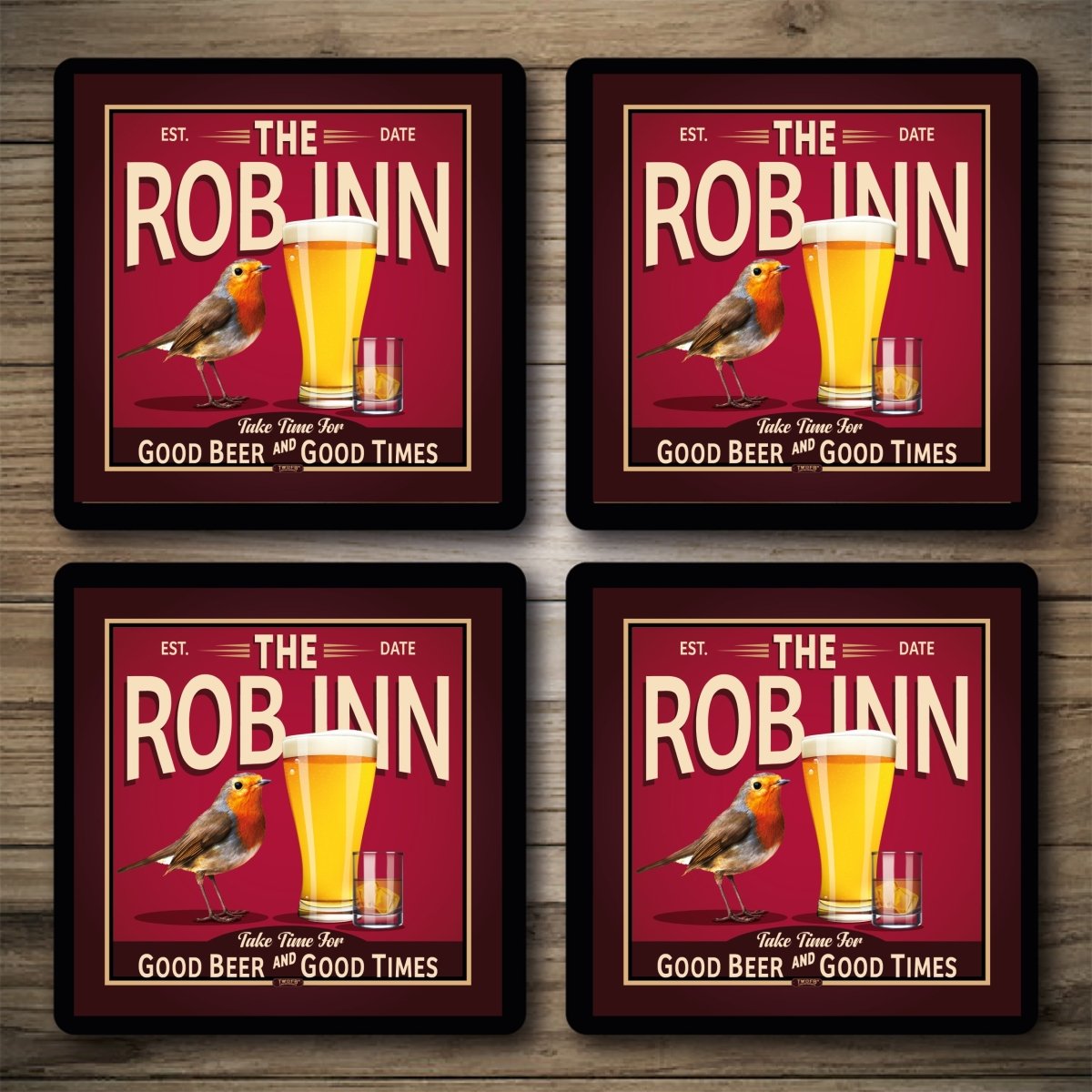 Personalised Bar Mats | Drip Mats | Custom Bar Runners | The Rob Inn Custom Signs from Two Fat Blokes Ltd signs for bars